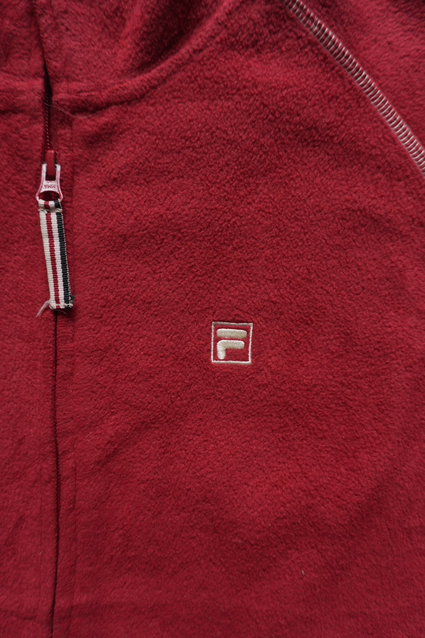 Fleece Fila Jacket Red Women's XL Full Zip Up High Neck Gorpcore