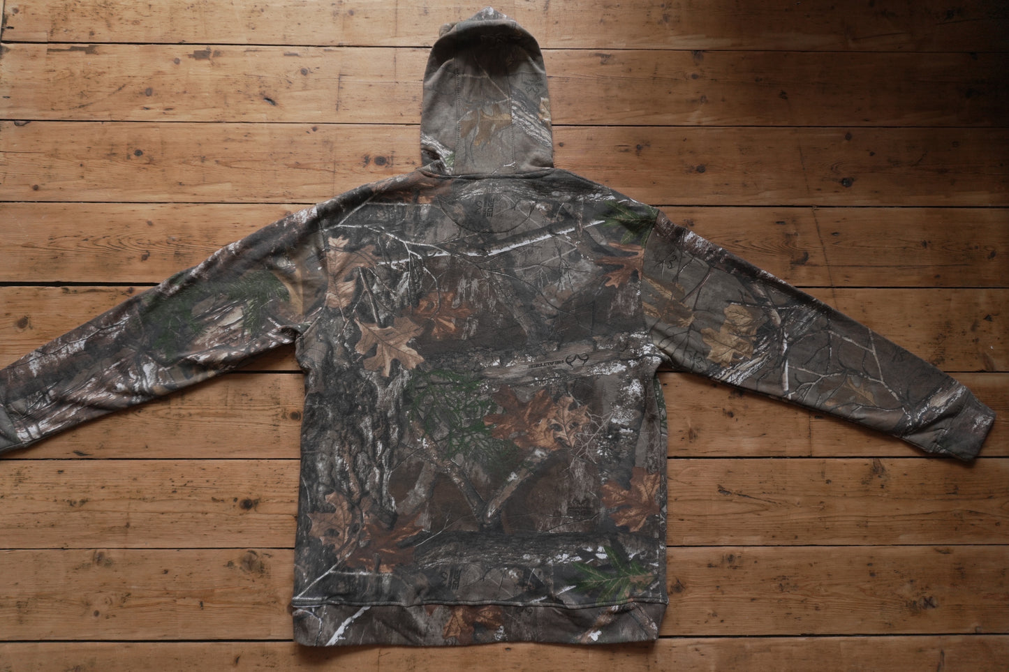 Hoodie Vintage Realtree 2000's Y2K Green Brown Camo Streetwear Men's Large