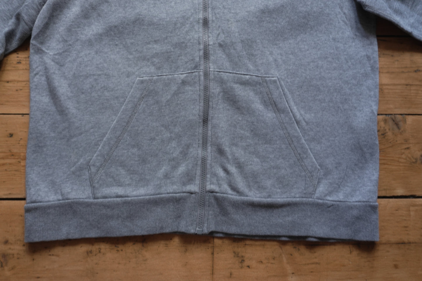 Hoodie Puma Grey Men's Large Full Zip Black Print on Sleeve