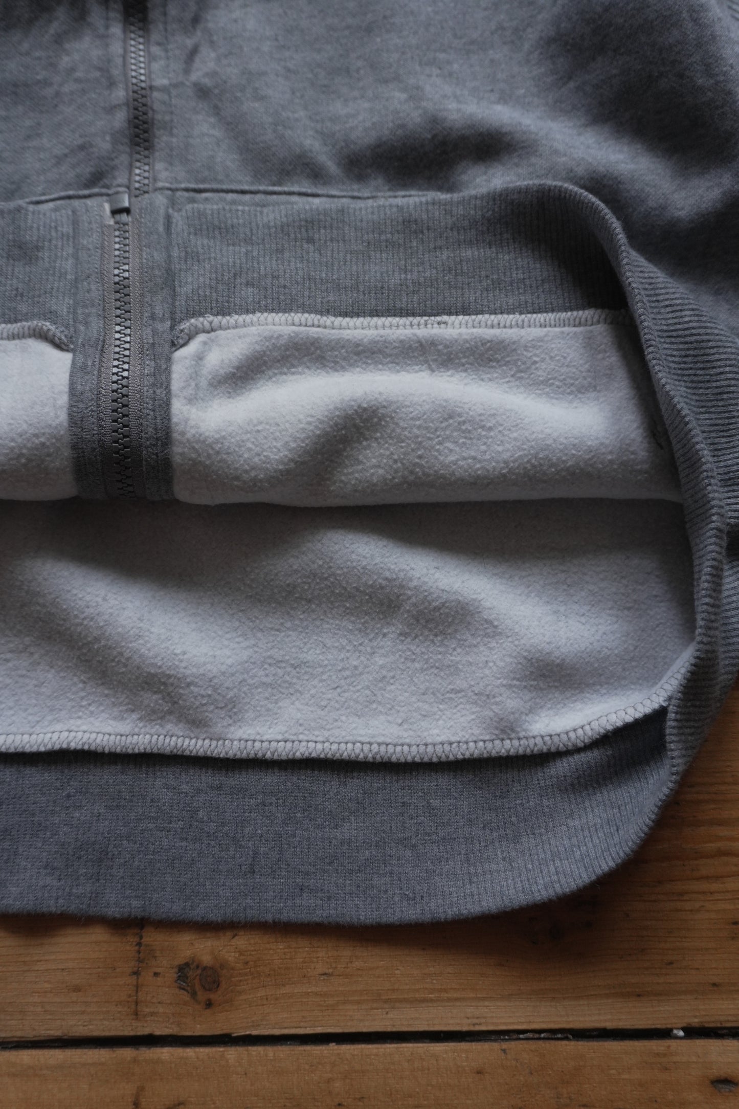 Hoodie Puma Grey Men's Large Full Zip Black Print on Sleeve