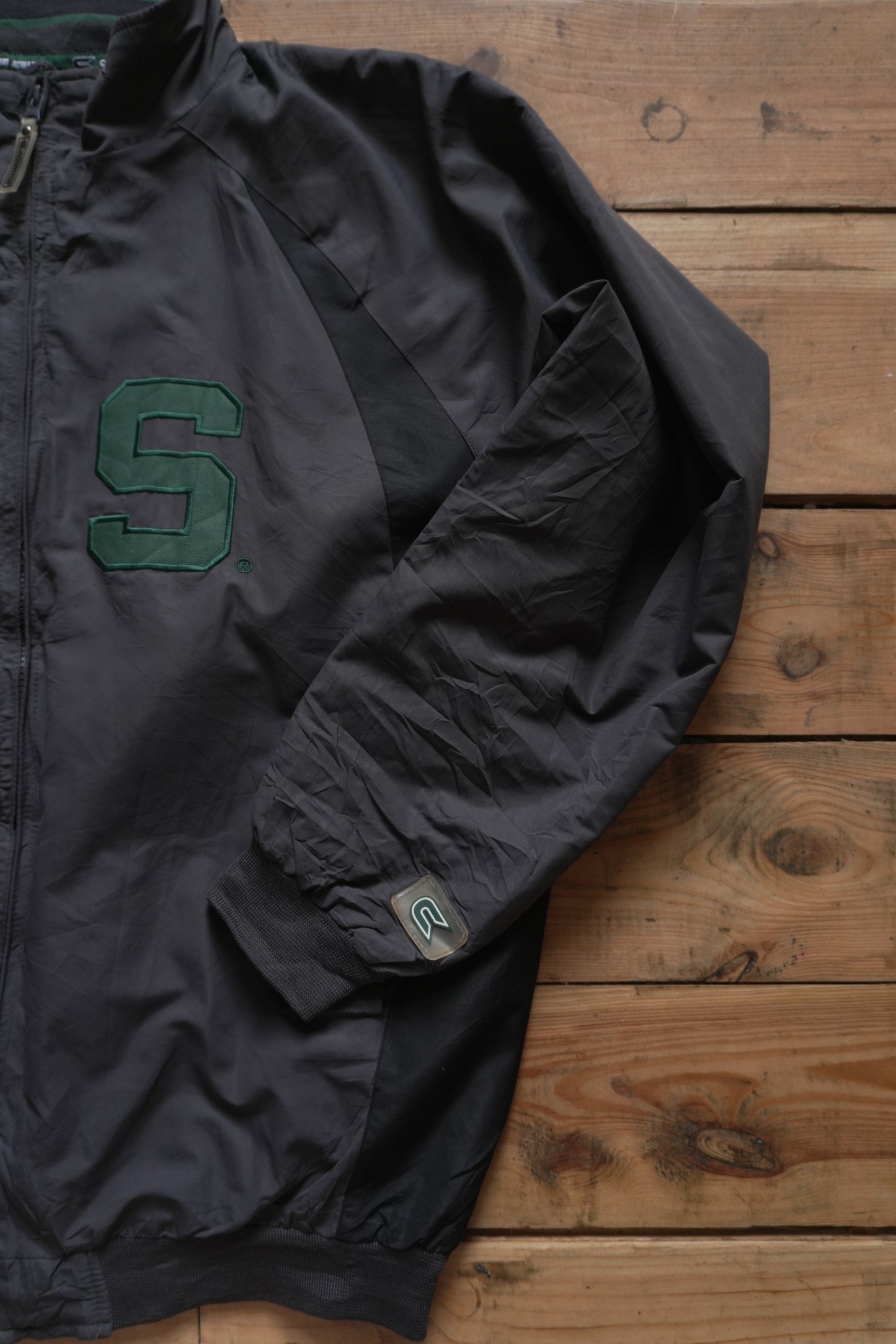 Vintage Spartans Colosseum Athletics Grey Sports Jacket Full Zip Men's Large