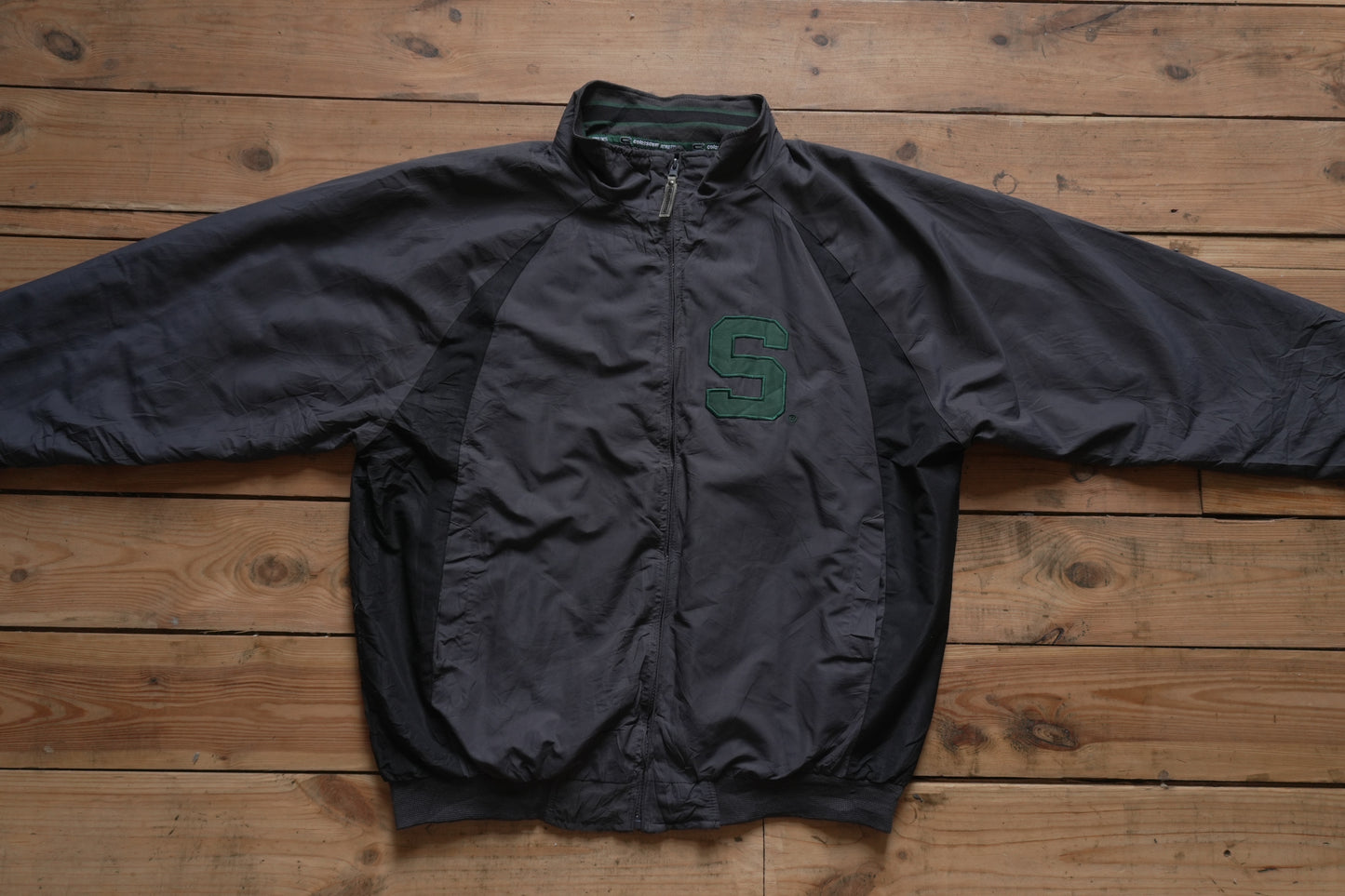 Vintage Spartans Colosseum Athletics Grey Sports Jacket Full Zip Men's Large