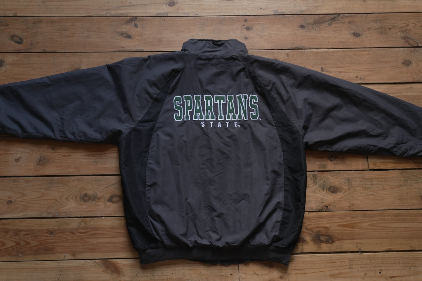 Vintage Spartans Colosseum Athletics Grey Sports Jacket Full Zip Men's Large