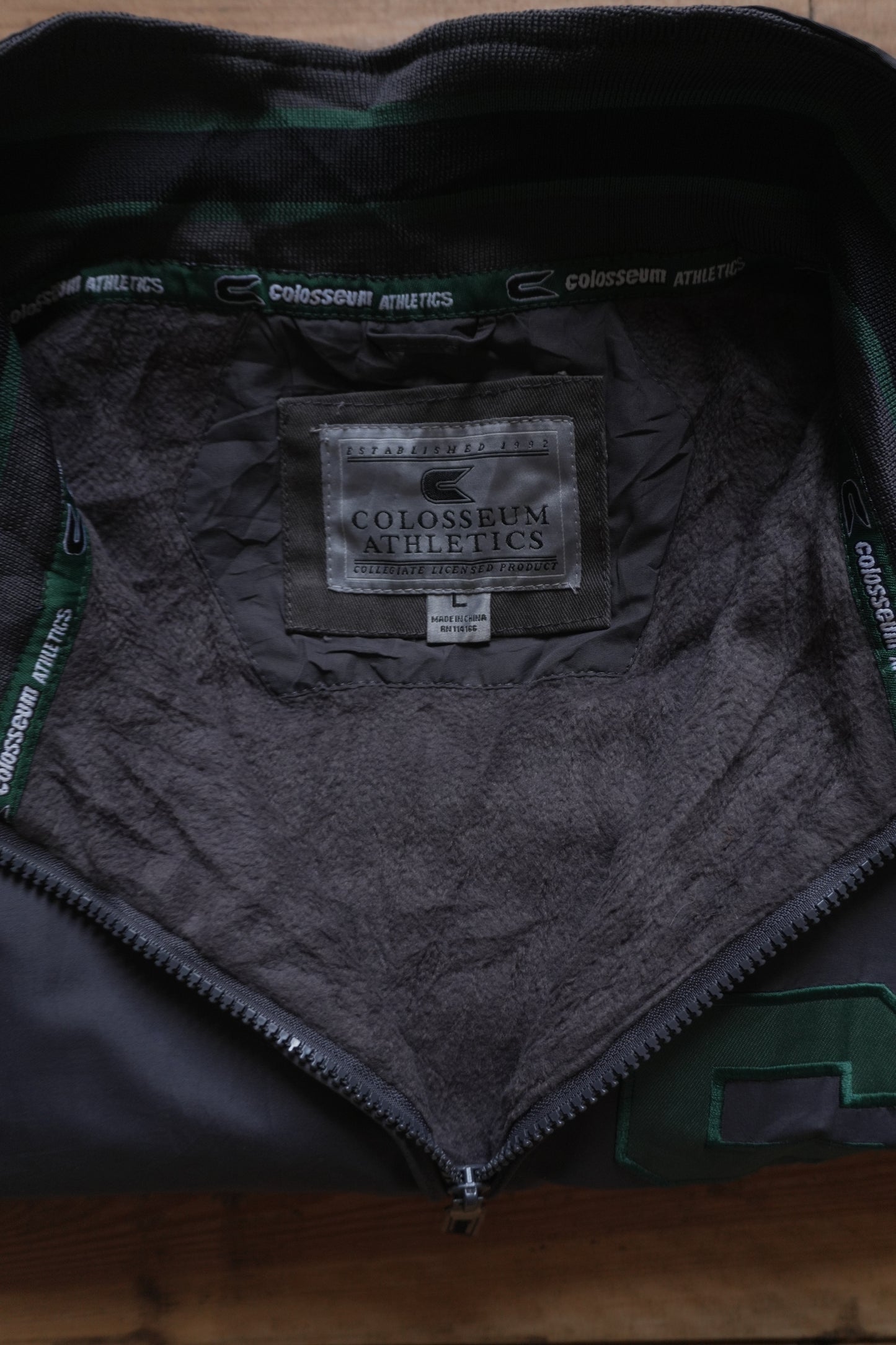 Vintage Spartans Colosseum Athletics Grey Sports Jacket Full Zip Men's Large
