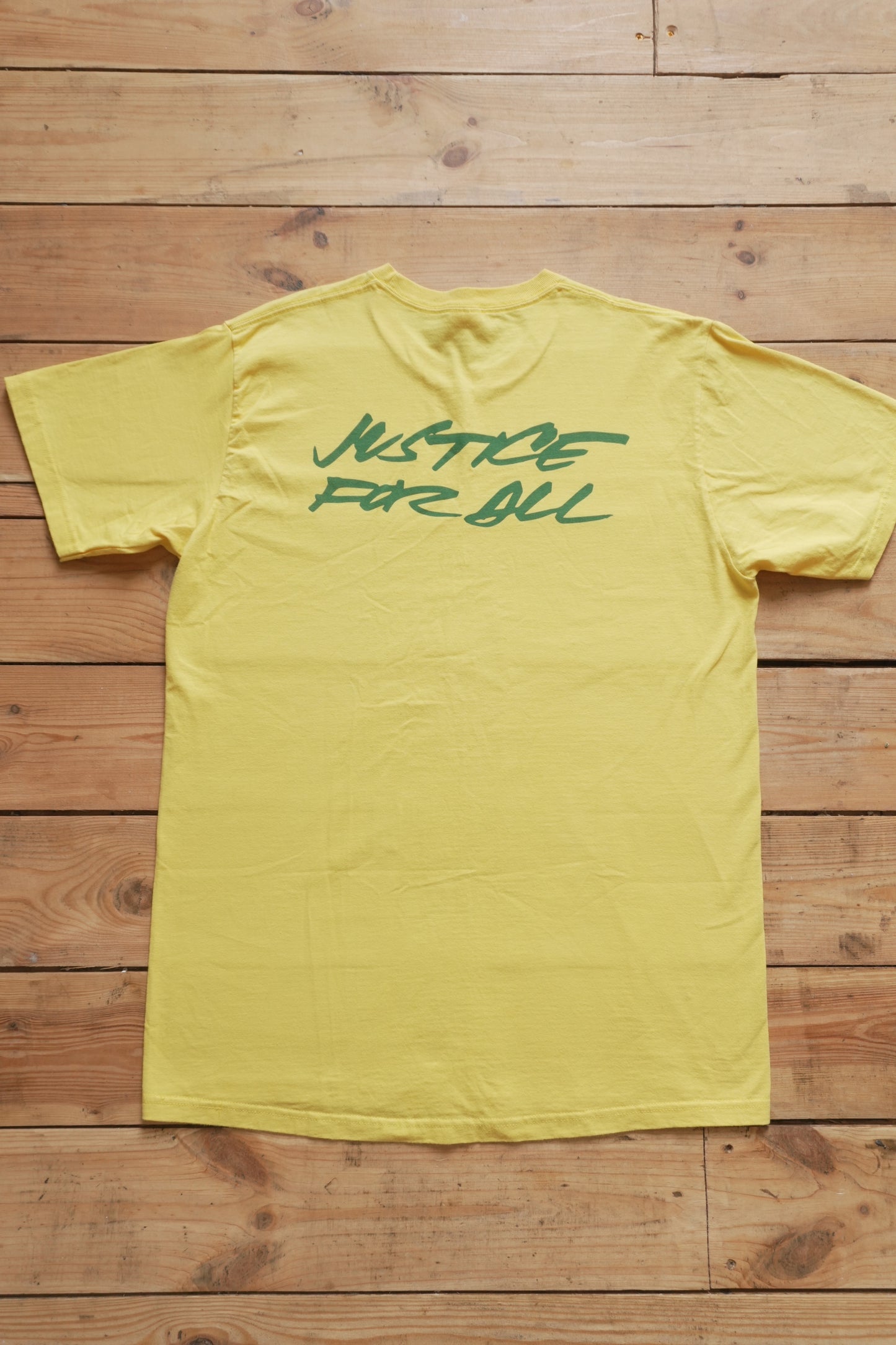 Supreme Yellow "Justice for All" T-shirt Made in USA Early 2000's Men's Large