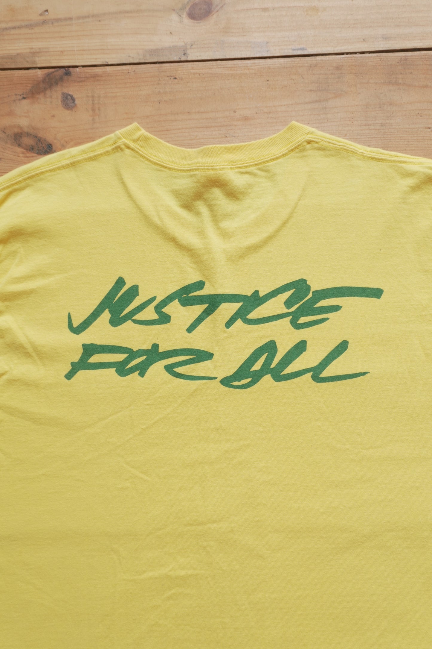 Supreme Yellow "Justice for All" T-shirt Made in USA Early 2000's Men's Large