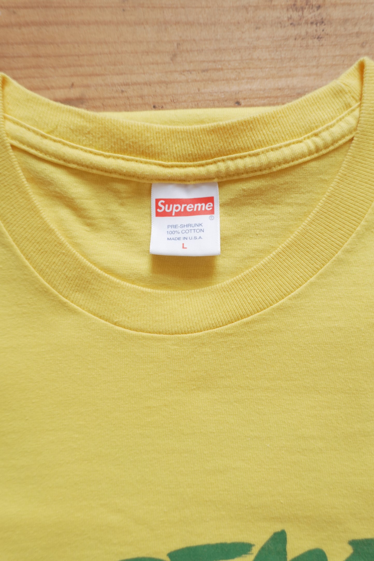 Supreme Yellow "Justice for All" T-shirt Made in USA Early 2000's Men's Large