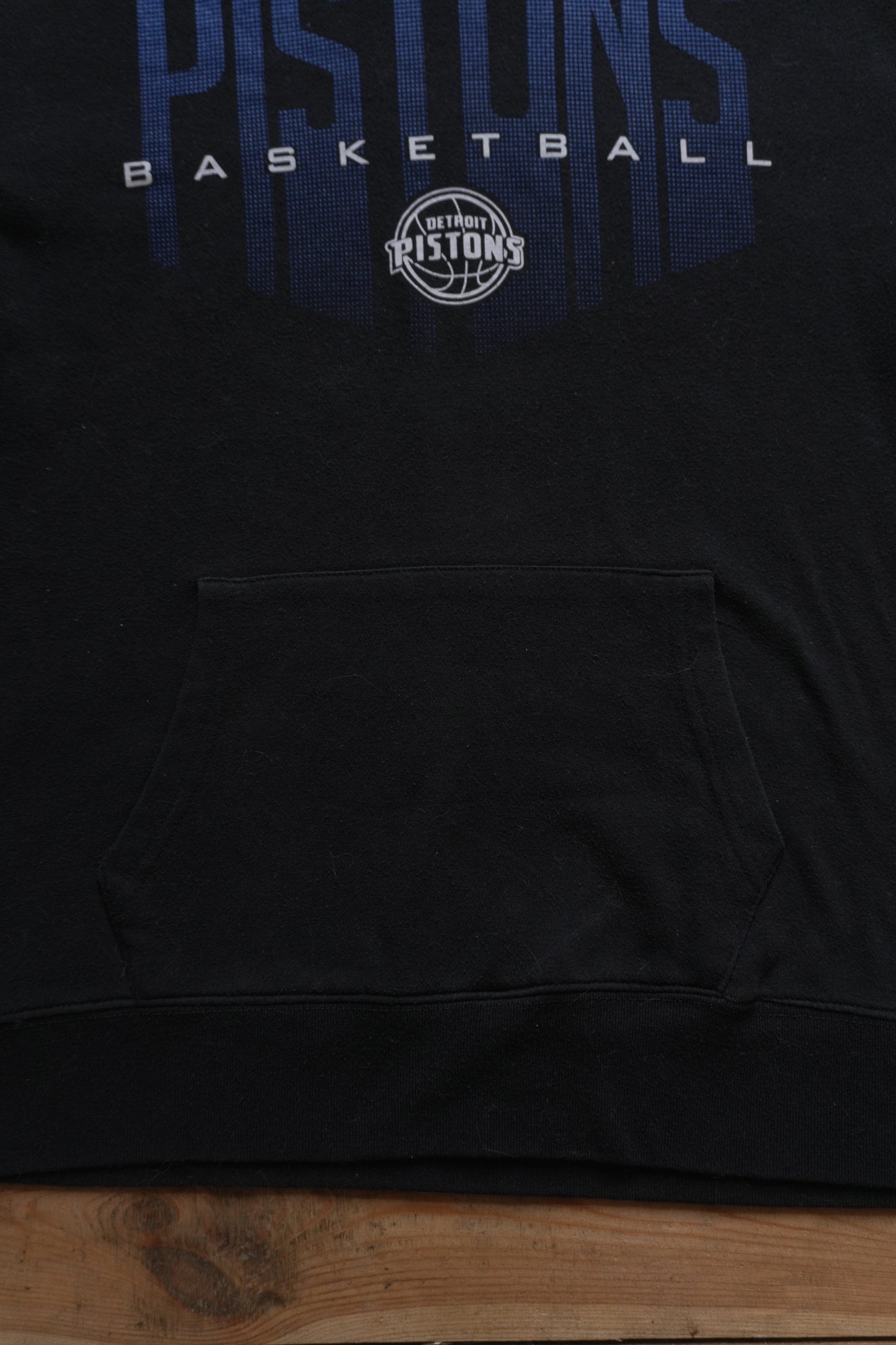 Hoodie Vintage NBA Detroit Pistons Champion Blue Label Black Men's Large