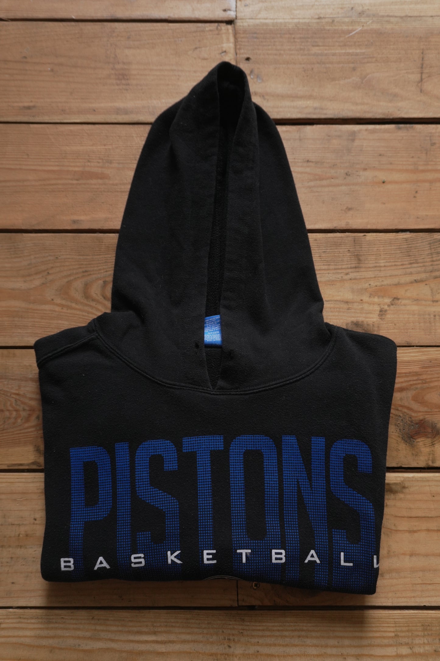 Hoodie Vintage NBA Detroit Pistons Champion Blue Label Black Men's Large