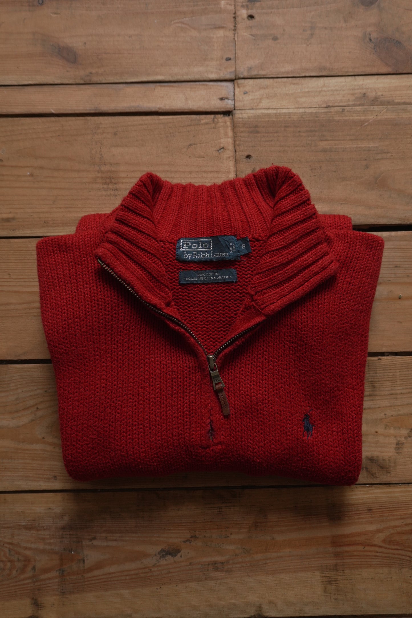 Vintage Polo Ralph Lauren Quarter Zip Sweater 2000's Y2K Men's Small Knitwear