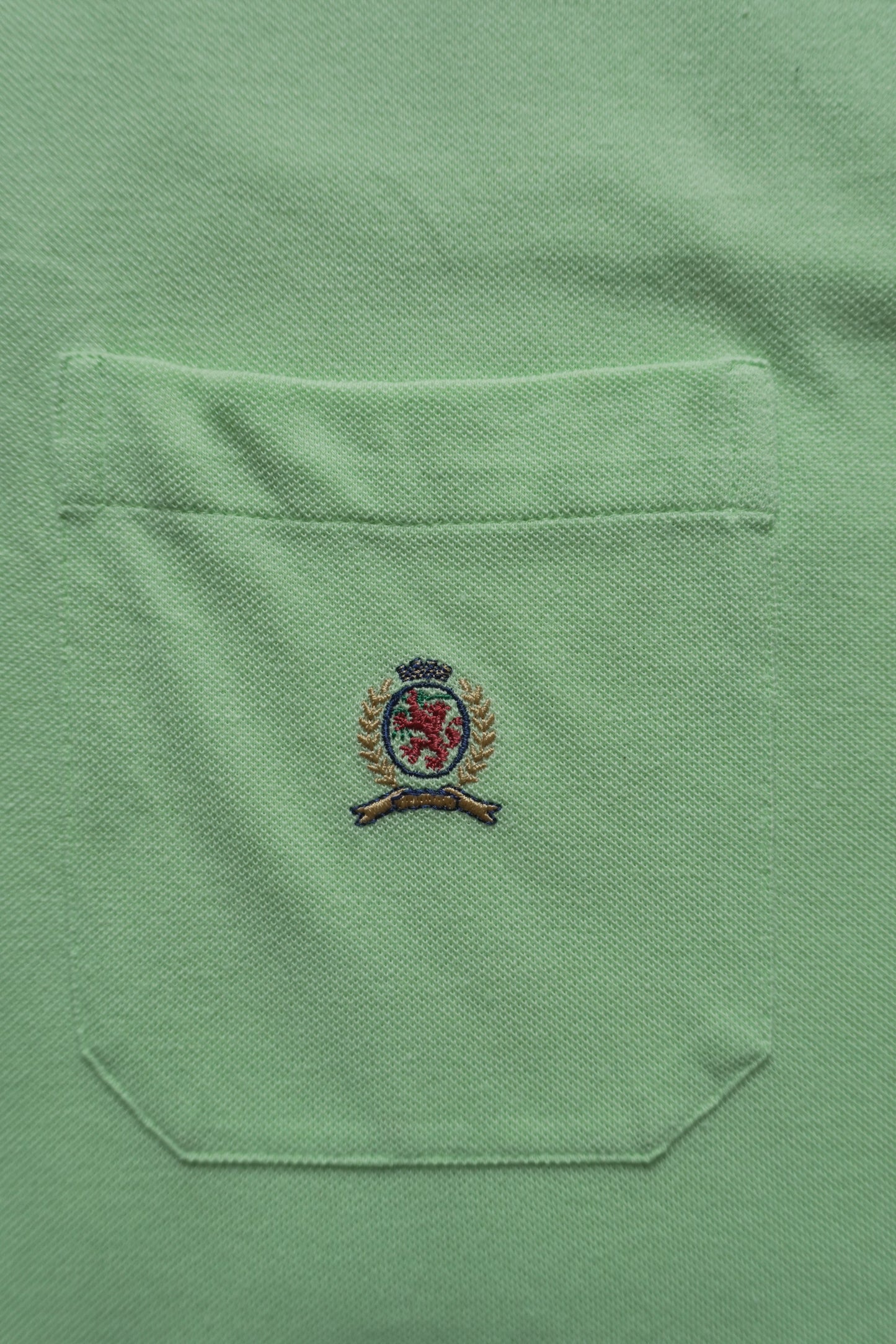 Vintage Tommy Hilfiger Polo Shirt Green 90s - 2000's XL Blue Details Cotton