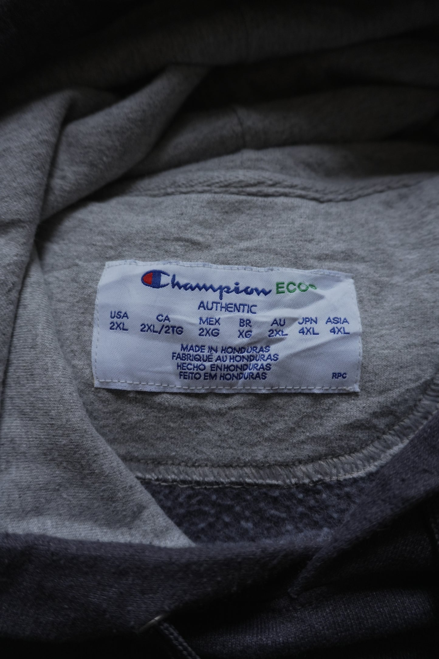 Hoodie Champion Eco Grey Men's 2XL Sportswear Casual Pullover