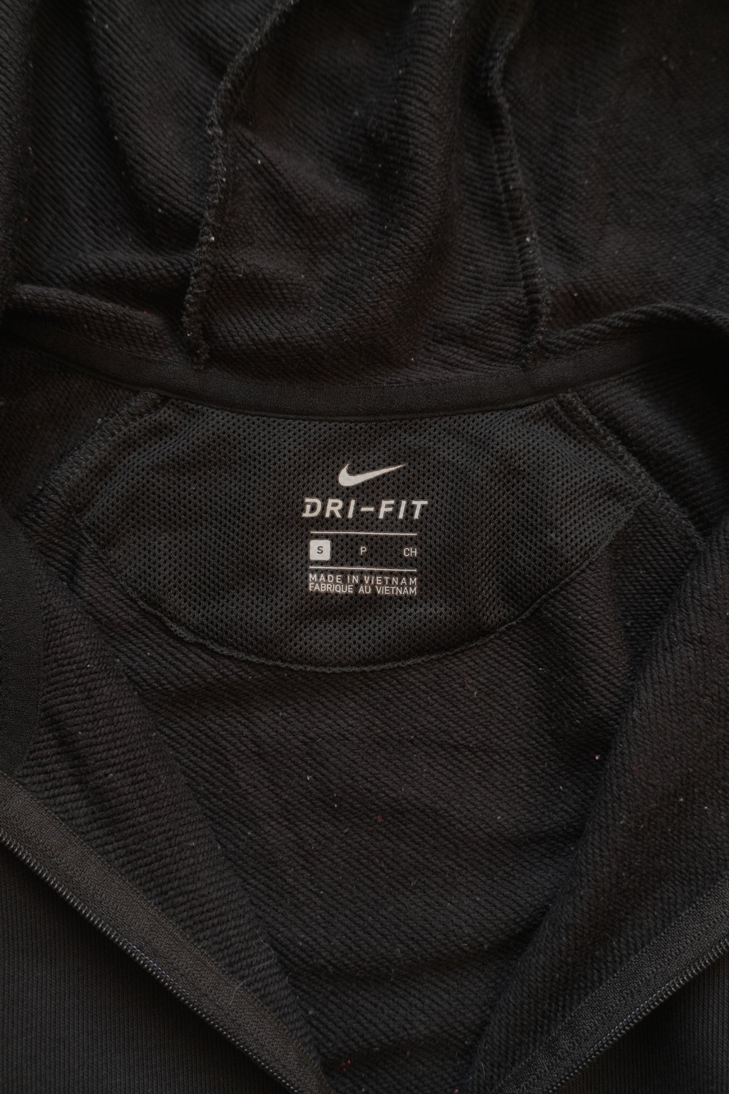 Hoodie Nike Dri-FIT 2010's Black Men's Small Lower Hem Design Full Zip