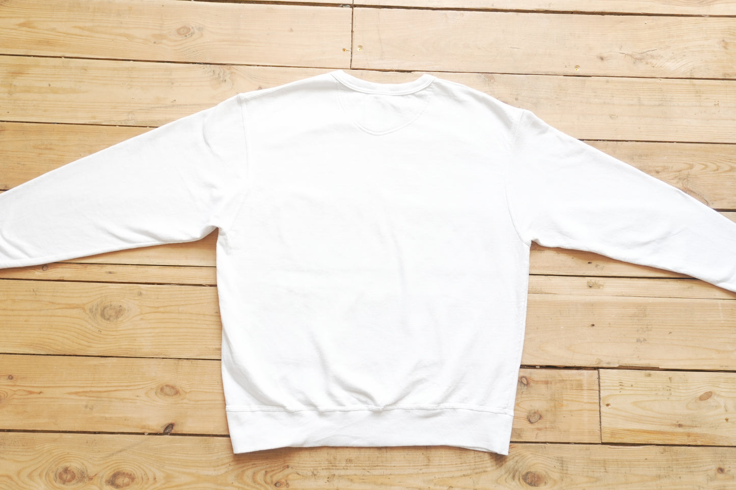 Vintage Champion Sweatshirt 90's Men White Large Dual "C" logos (Chest + Sleeve) Sportswear