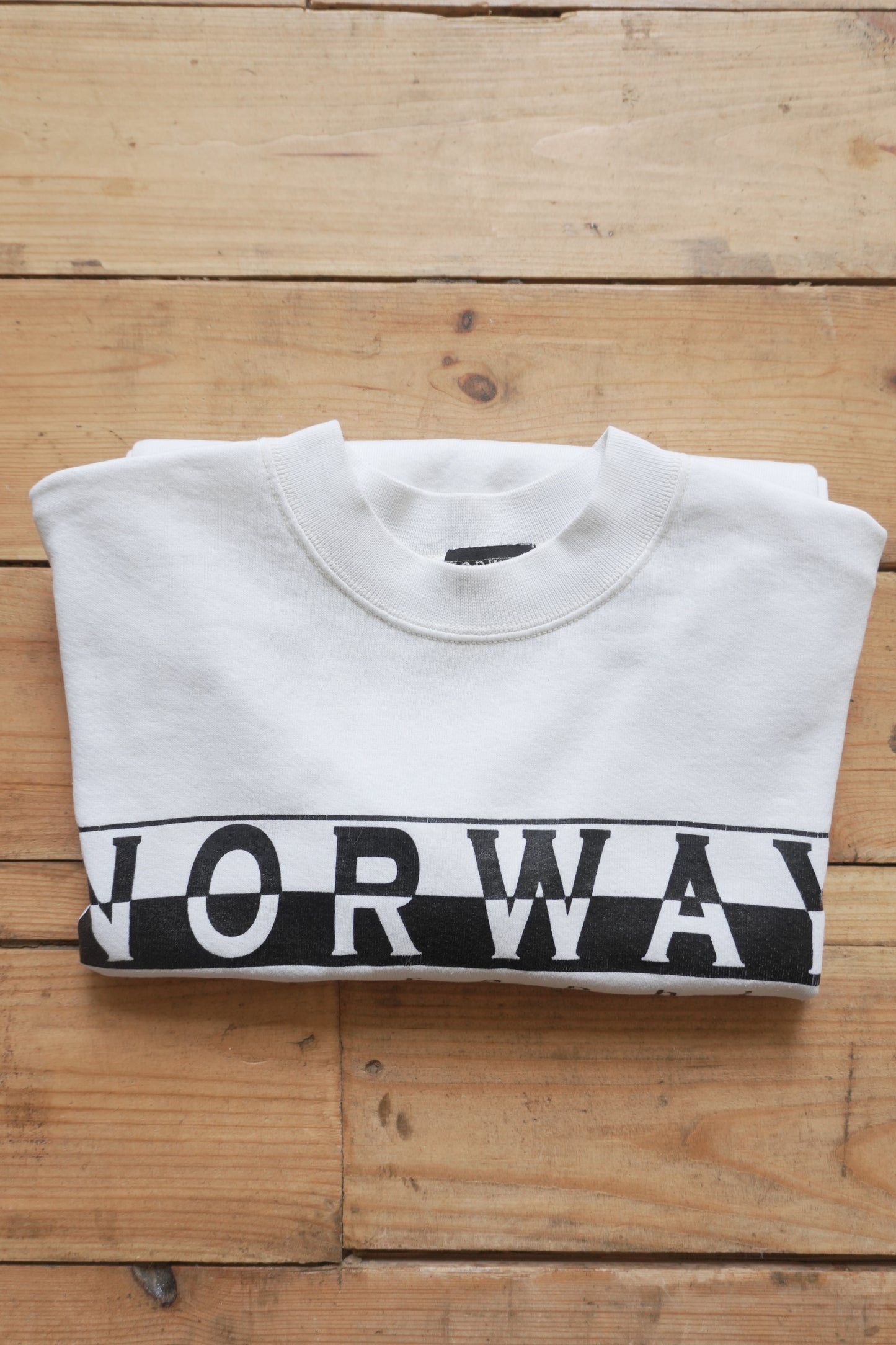 Vintage Sweatshirt Norway Geographic 80s 90s Cream Men's Small Crew Neck