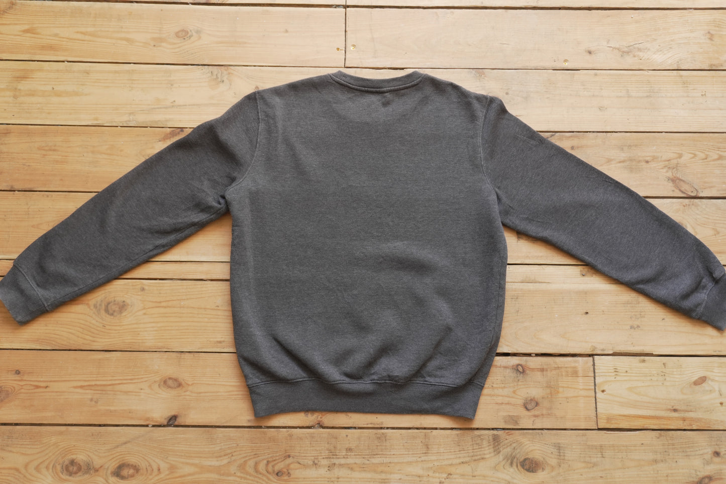 Vintage Champion Sweatshirt Dark Grey Crew Neck Logo on Front Men's Medium Sportswear