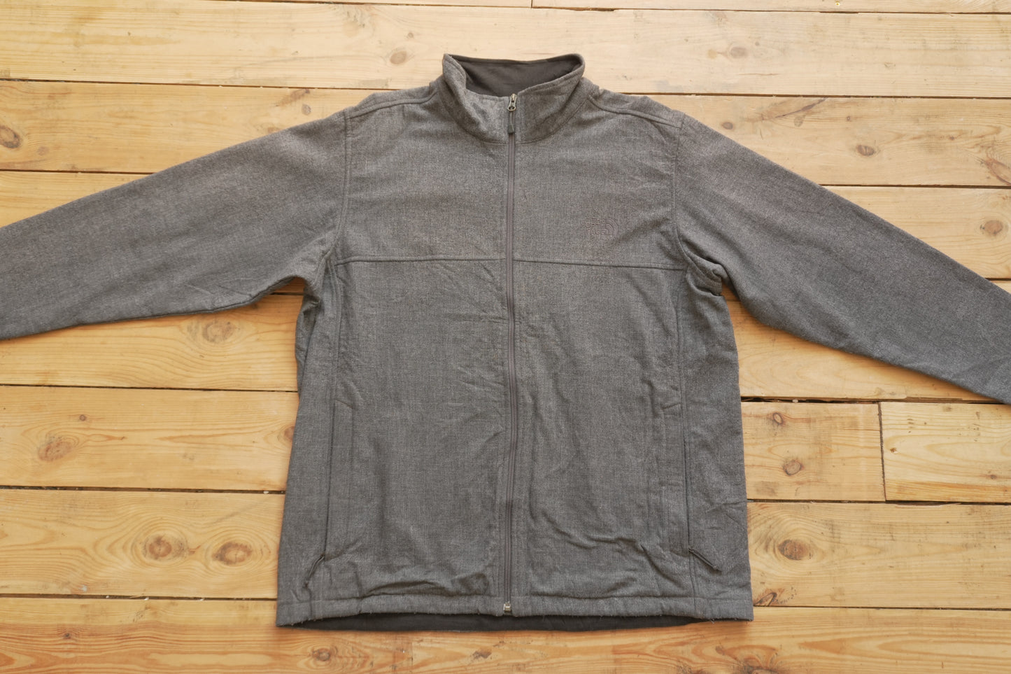 Jacket The North Face Vintage Wool Blend Grey Men's XL Zip Pockets Full Zip