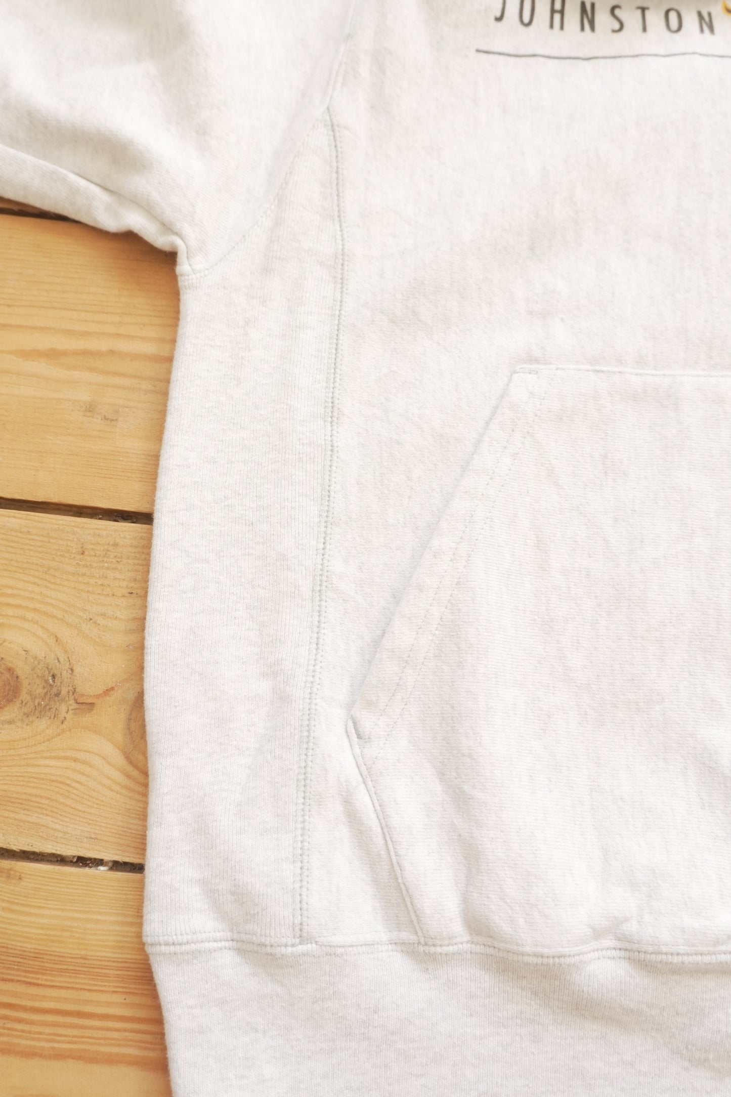 Hoodie Vintage Reverse Weave Champion Grey "C logo" on Sleeve Cotton Johnson Football Men's Small