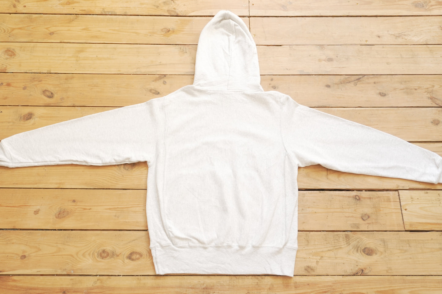 Hoodie Vintage Reverse Weave Champion Grey "C logo" on Sleeve Cotton Johnson Football Men's Small