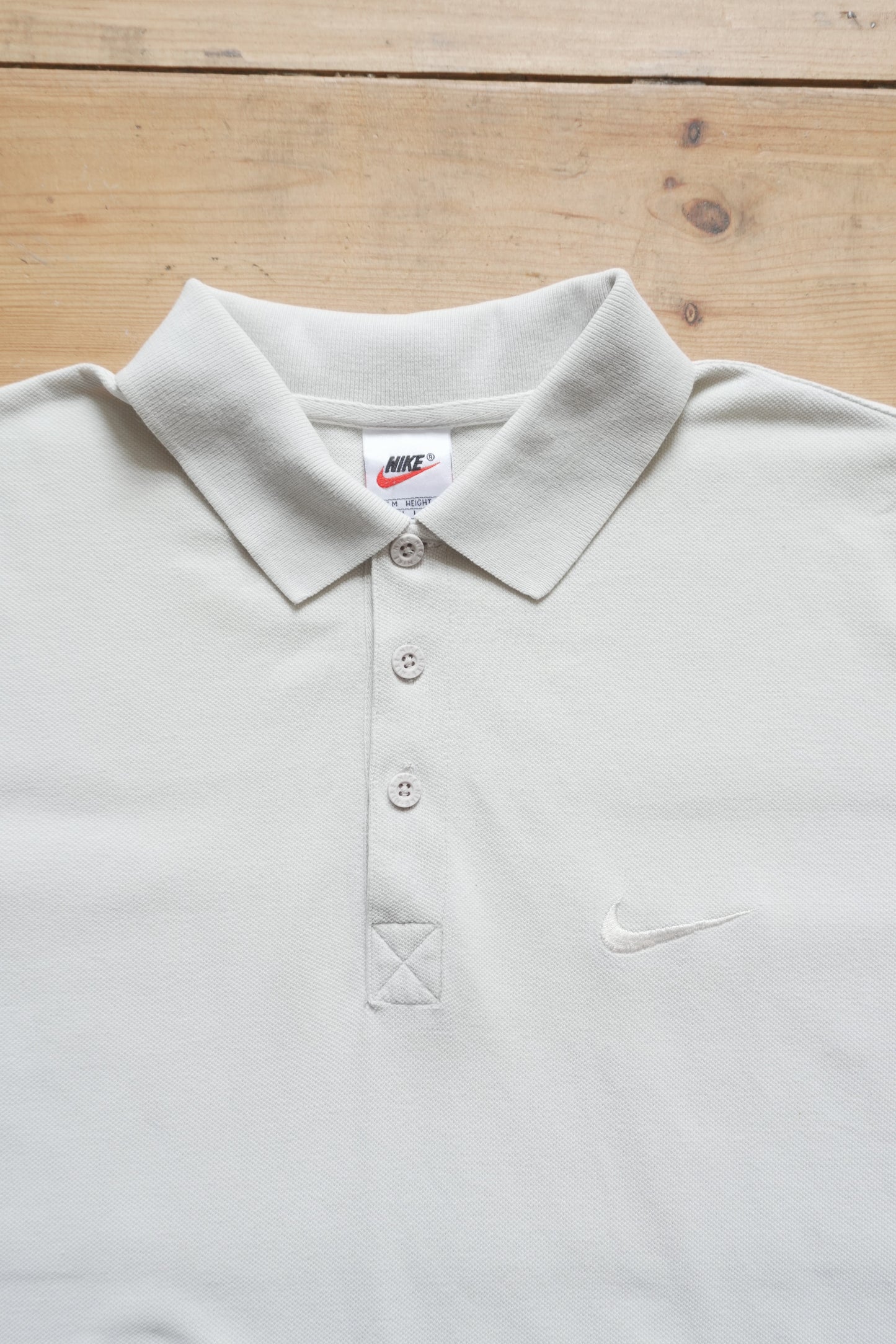 Nike Polo Shirt Cream Men's Medium Short Sleeve T-shirt Collared