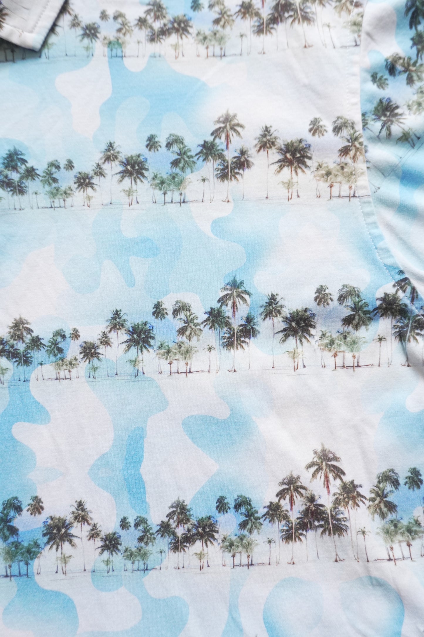 Polo Shirt Bugatchi Vintage Y2K Palm Tree Print Short Sleeve Men's XL Top Summer
