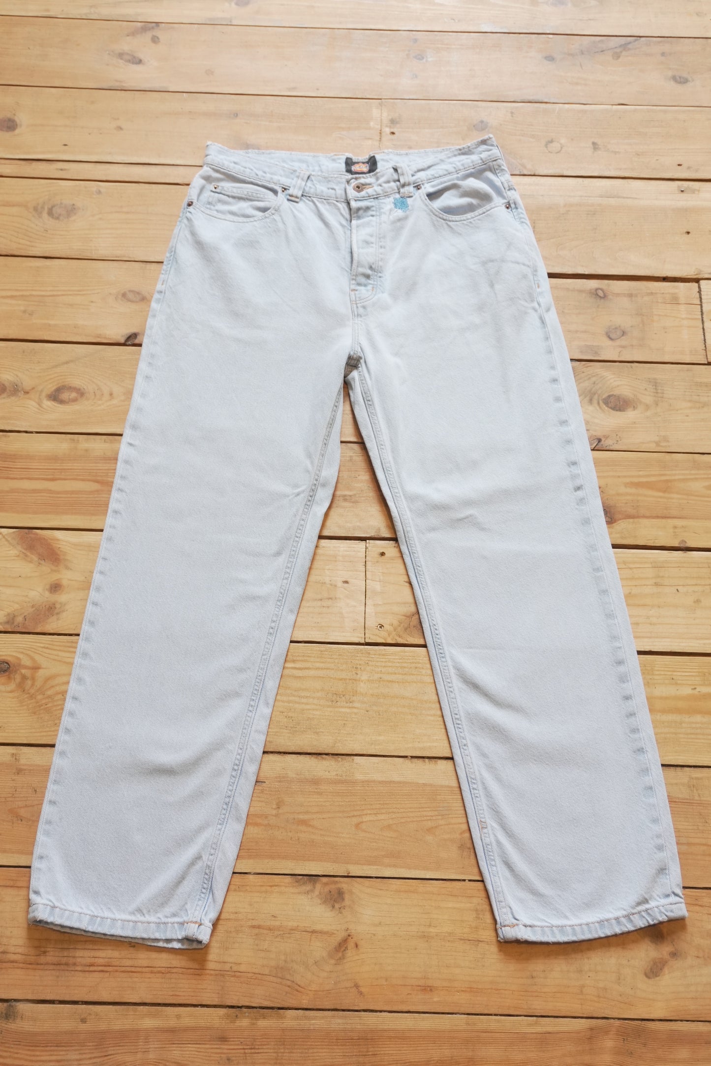 Dickies Straight Jeans Light Blue Wash Waist 33 Length 32 Men's Workwear