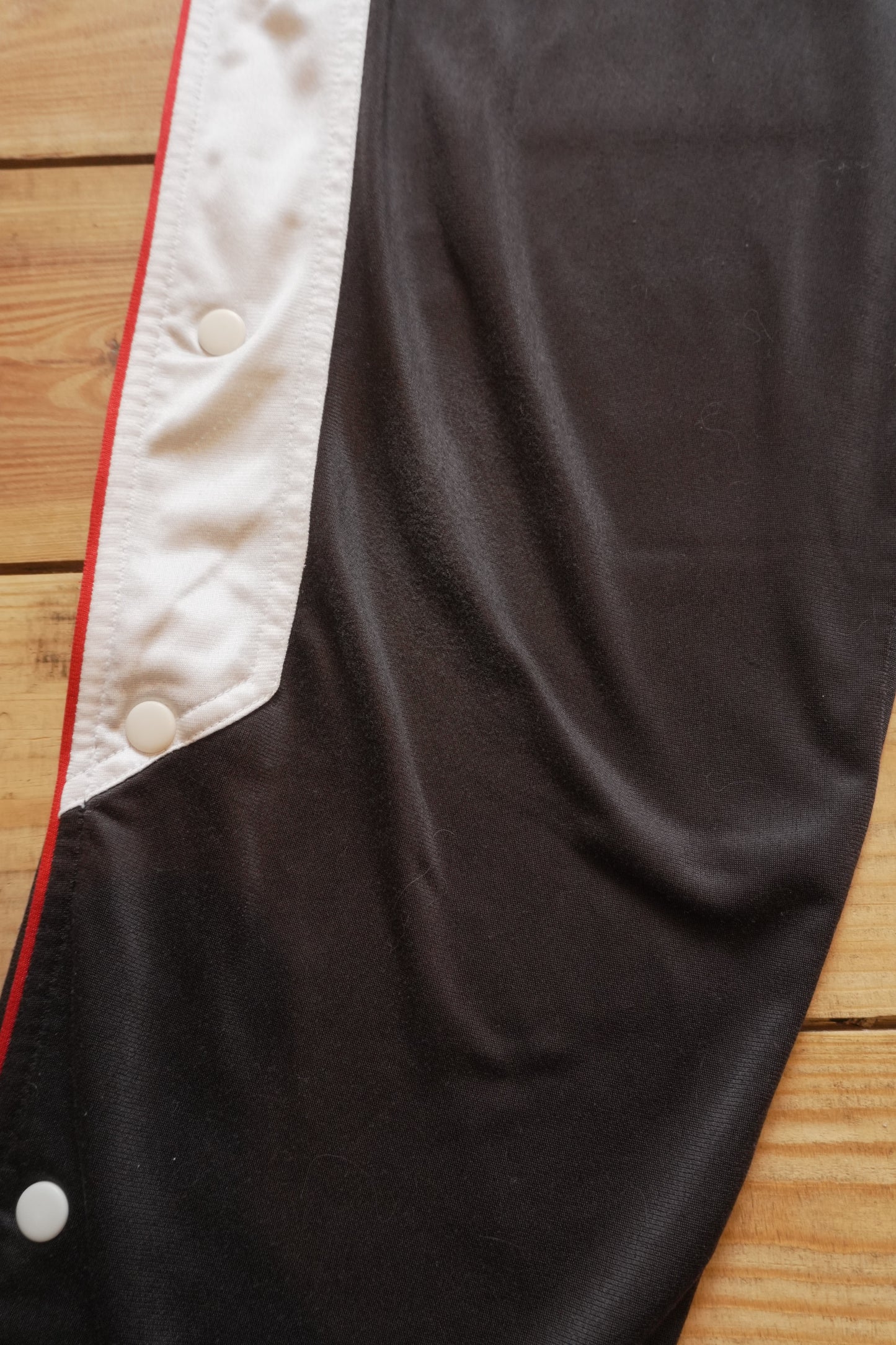 Nike Popper Tracksuit Bottoms Snap Button Studs XS Black White Red Trousers