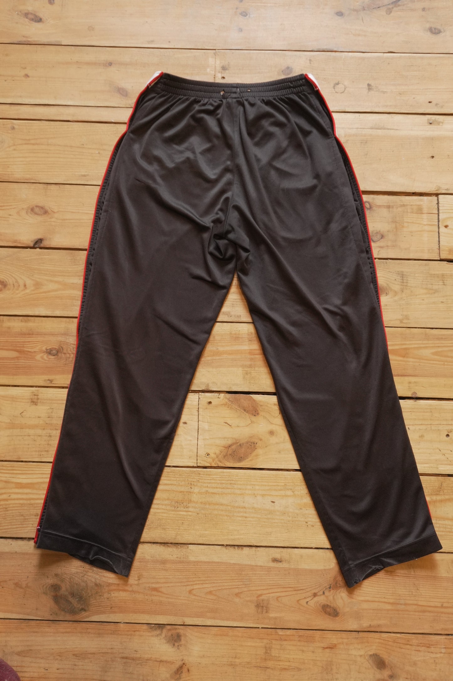 Nike Popper Tracksuit Bottoms Snap Button Studs XS Black White Red Trousers