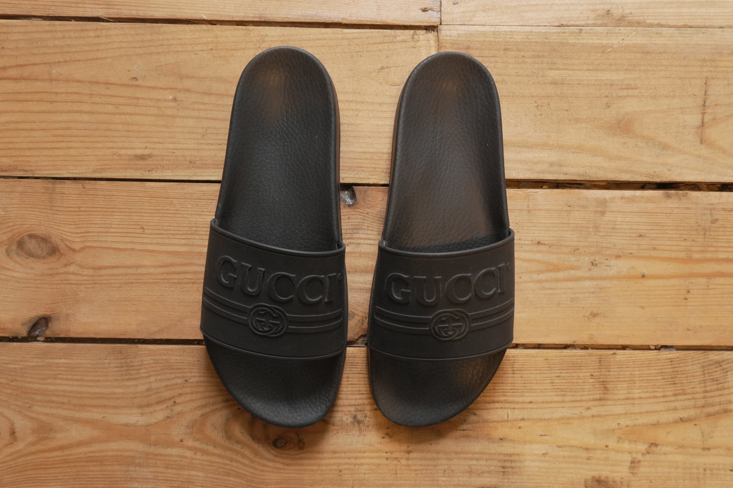 Gucci Sliders Black Slides Size 12 Summer Holiday Beach Pool Shoes