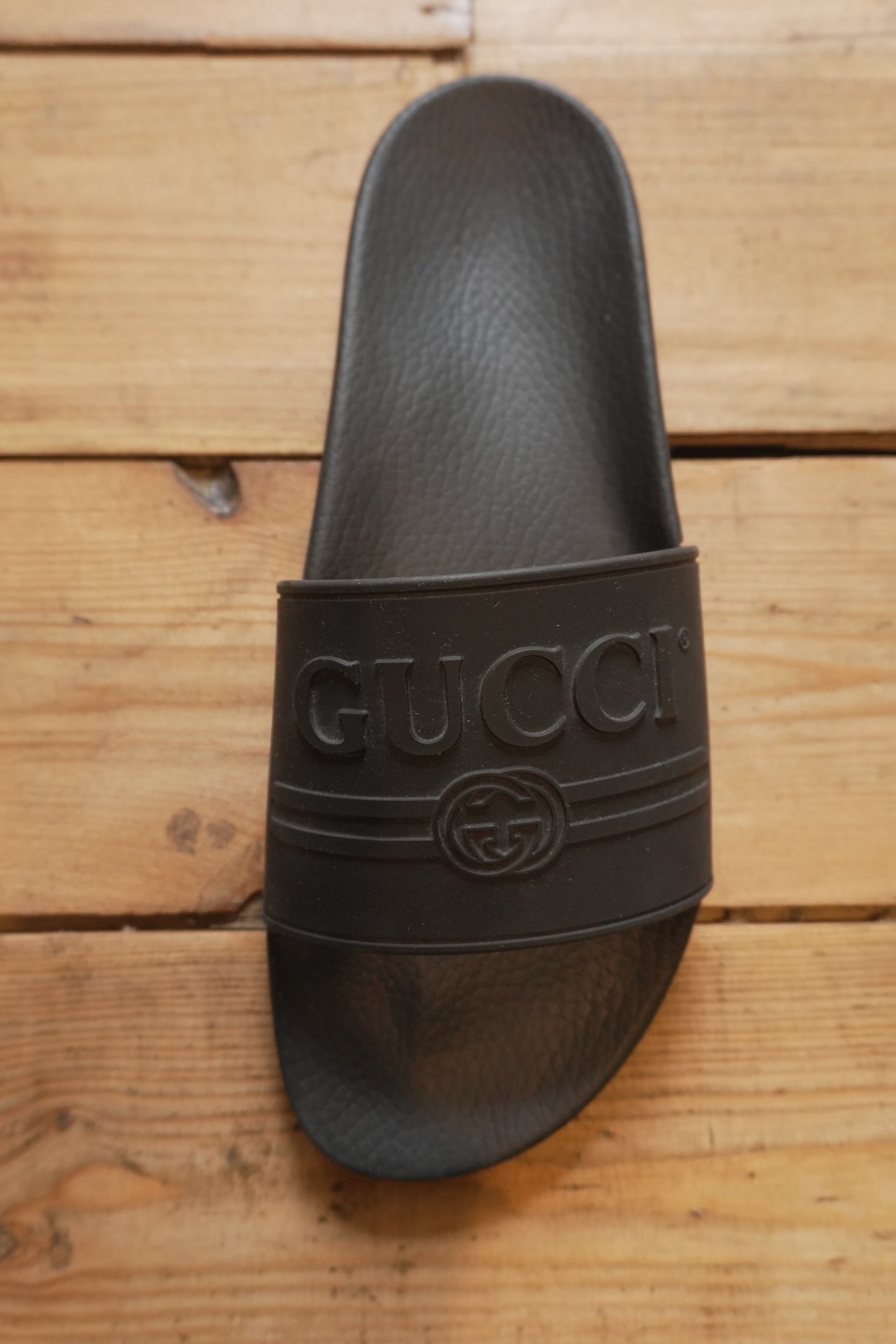 Gucci Sliders Black Slides Size 12 Summer Holiday Beach Pool Shoes