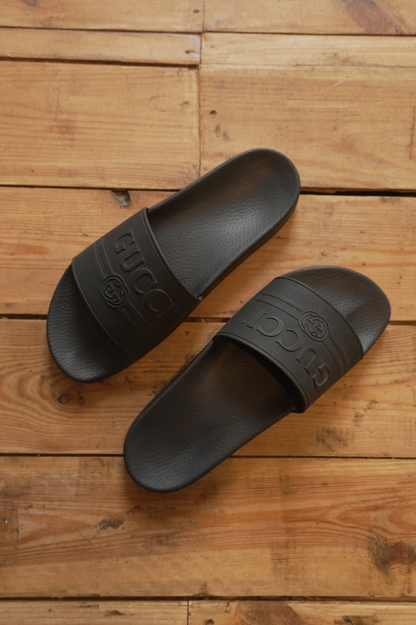 Gucci Sliders Black Slides Size 12 Summer Holiday Beach Pool Shoes