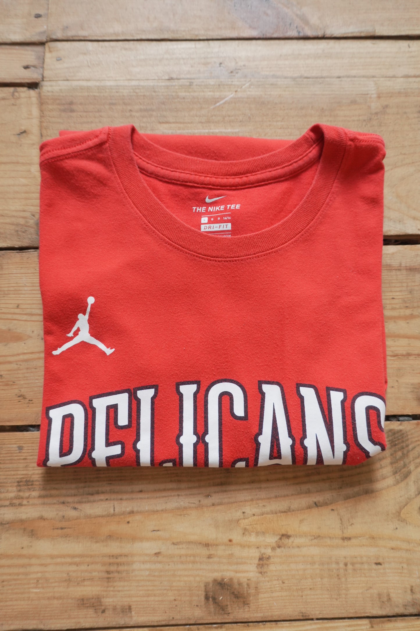 Nike Jordan T-shirt Dri-FIT Pelicans Zion Williamson Red Kid's Large Ages 14-16