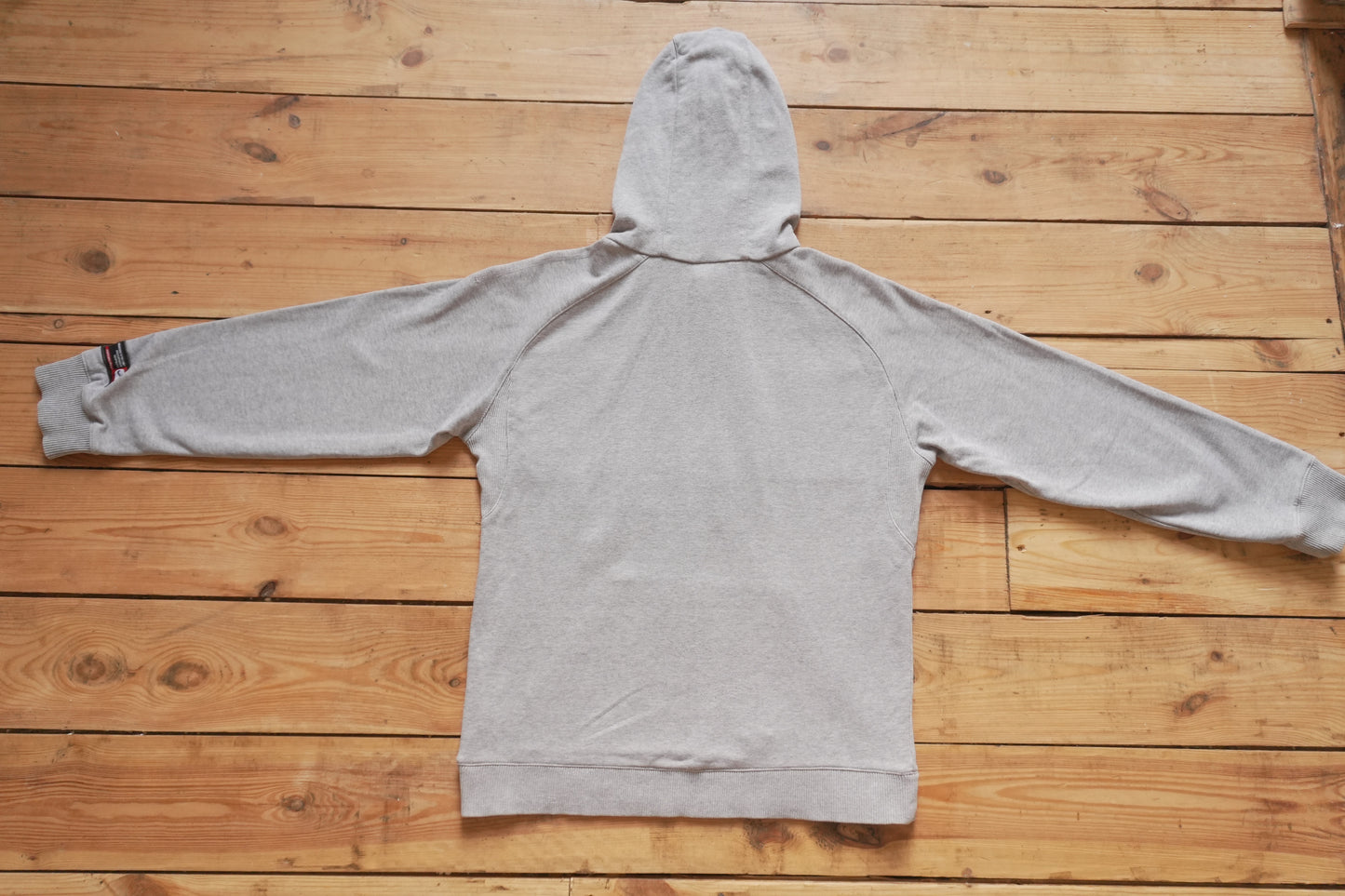 Vintage Nike Hoodie Grey Black Swoosh Patch on Chest Men's Medium