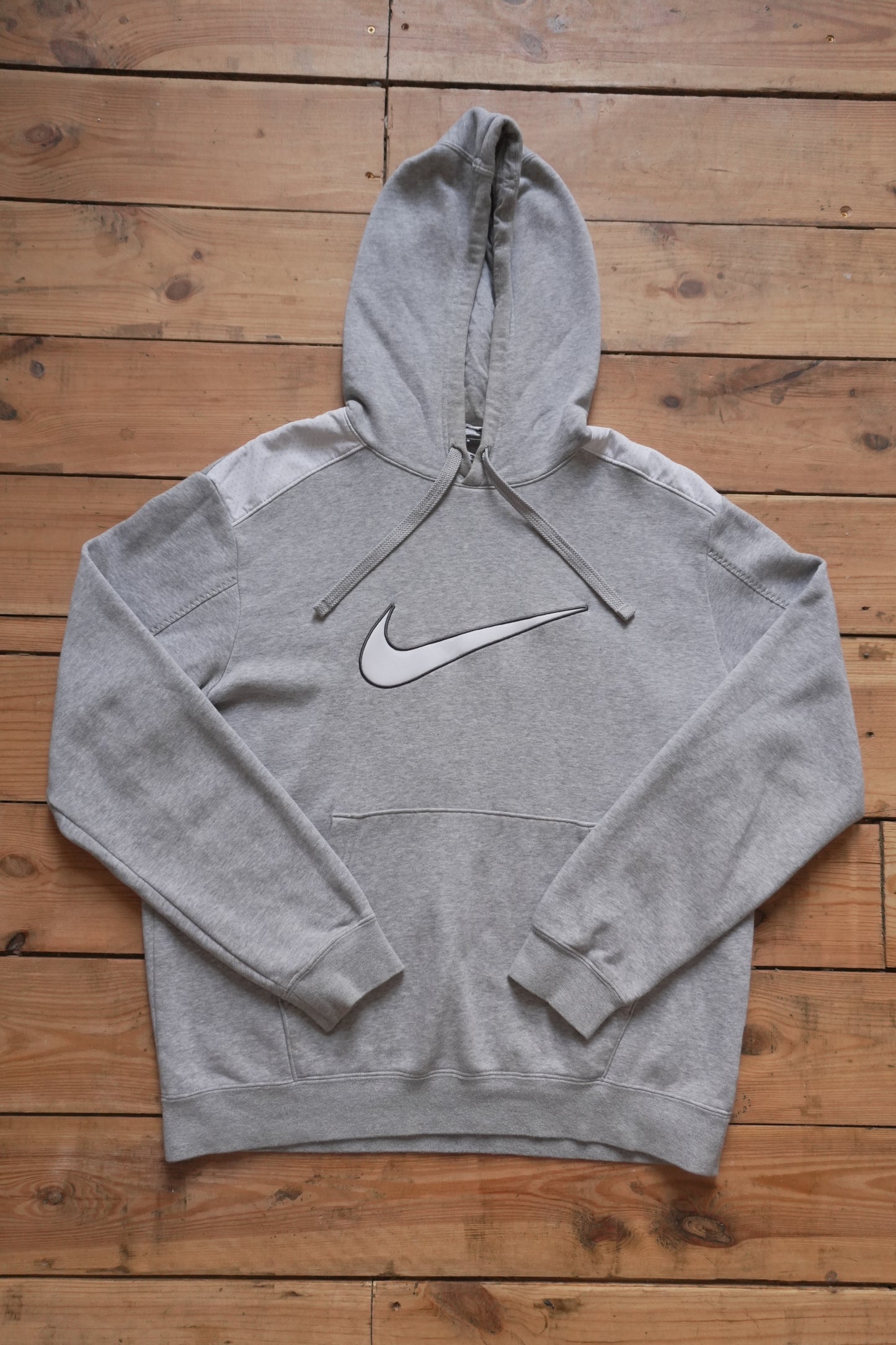 Nike Hoodie Grey White Shoulder Detail Men's Medium Sportswear