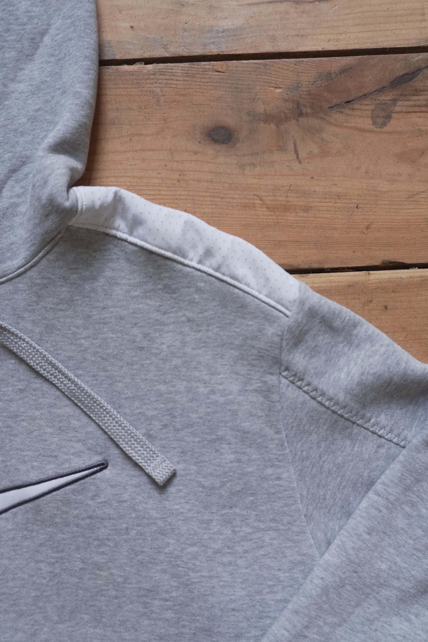 Nike Hoodie Grey White Shoulder Detail Men's Medium Sportswear