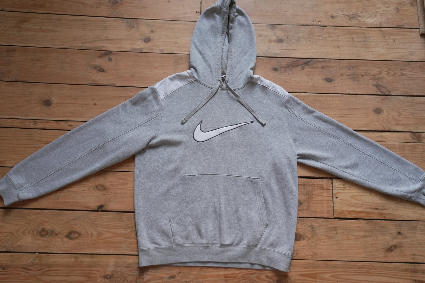 Nike Hoodie Grey White Shoulder Detail Men's Medium Sportswear