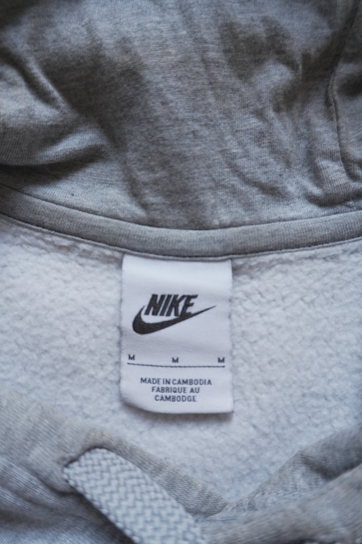 Nike Hoodie Grey White Shoulder Detail Men's Medium Sportswear