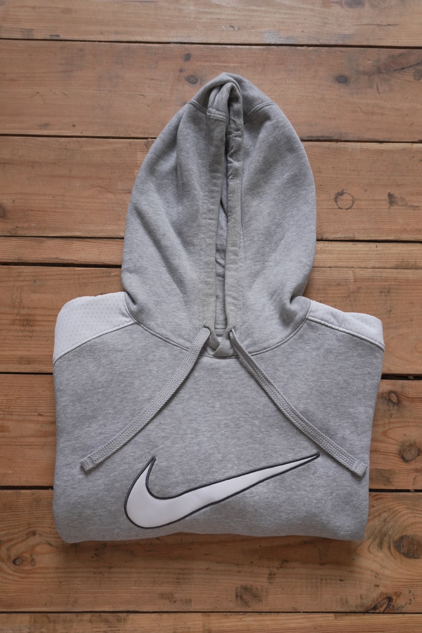Nike Hoodie Grey White Shoulder Detail Men's Medium Sportswear
