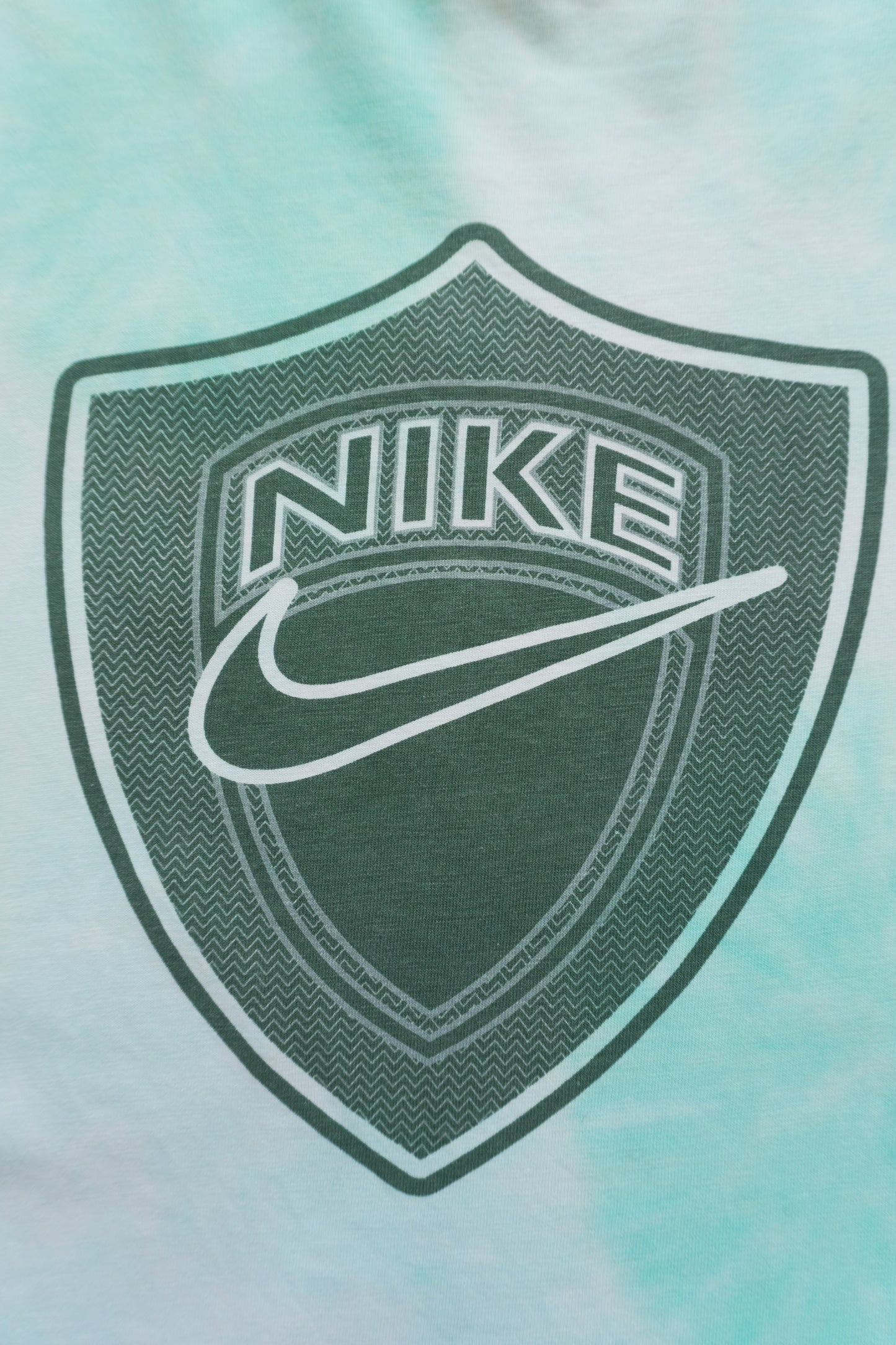 Vintage Nike Tie Dye T-shirt White Turquoise Green Rework Up-cycled Men's Large