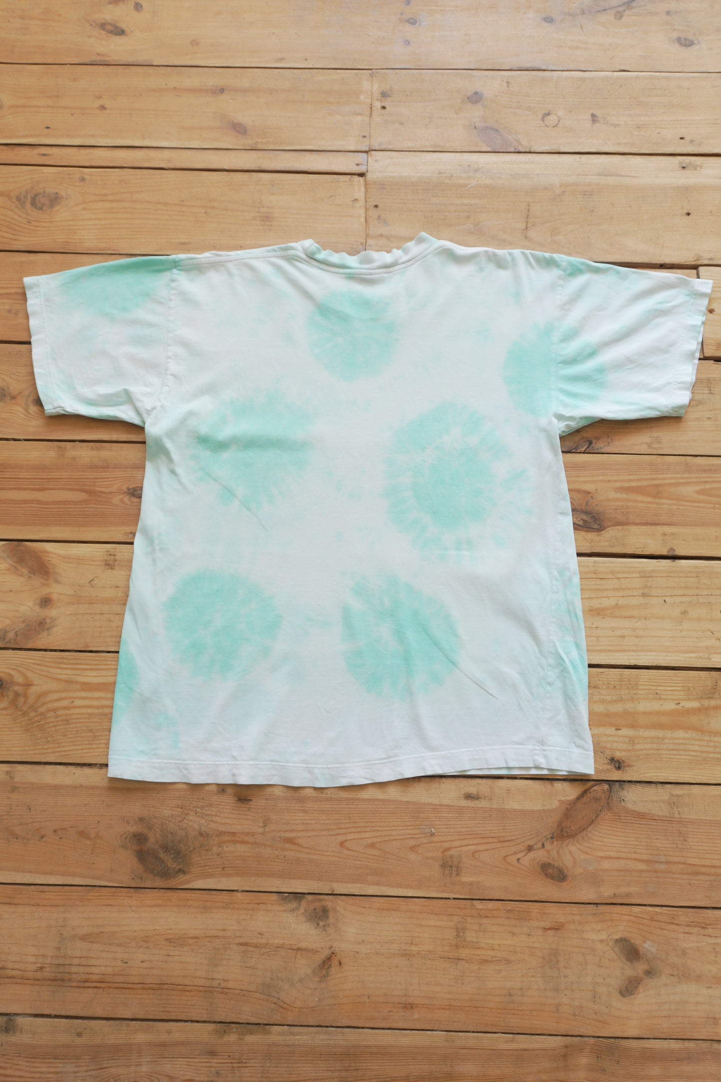 Vintage Nike Tie Dye T-shirt White Turquoise Green Rework Up-cycled Men's Large