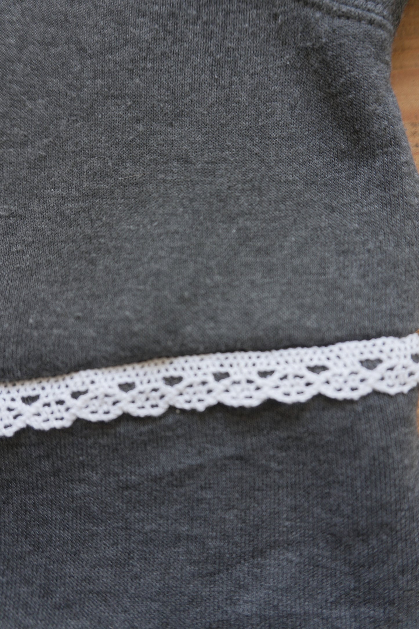 Vintage Nautica Cropped Hoodie Grey Orange White Lace Trim XL Rework Up-cycled