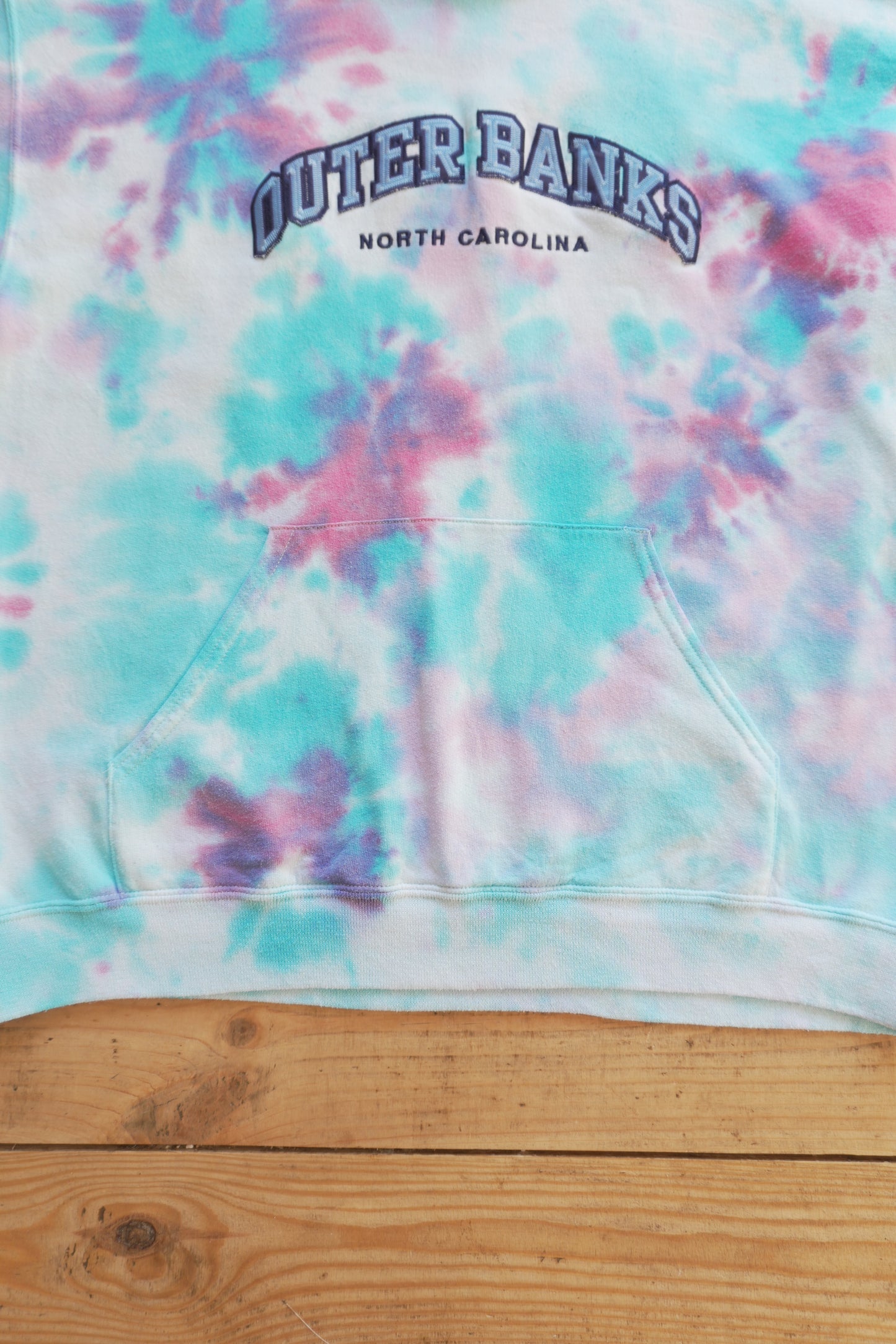 Outer Banks Hoodie Tie Dye Pink Turquoise Netflix TV Show Jerzees Men's Large