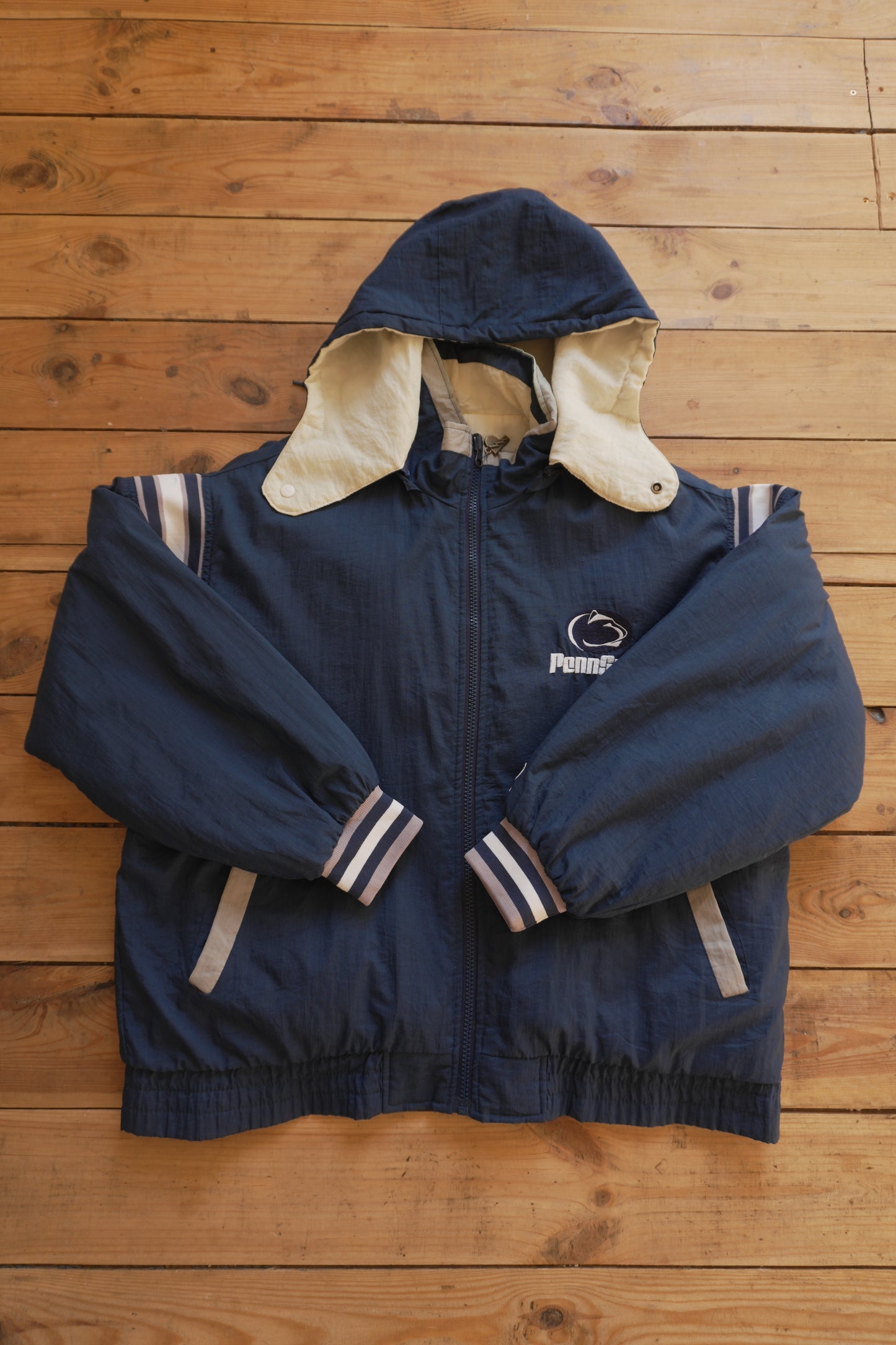 Vintage Reversible Penn State Jacket Pro Player Footlocker Hooded University Coat Collegiate