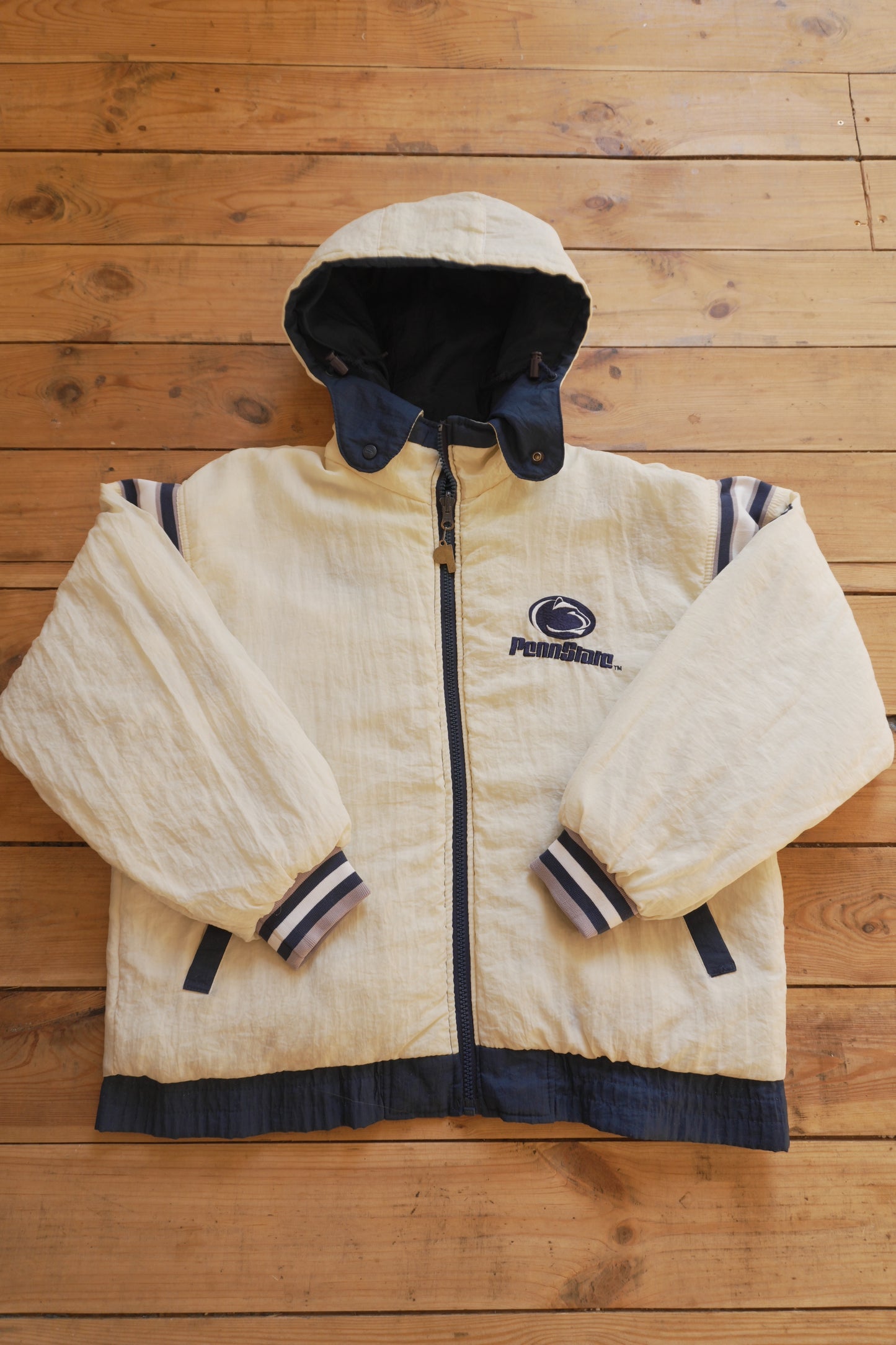 Vintage Reversible Penn State Jacket Pro Player Footlocker Hooded University Coat Collegiate