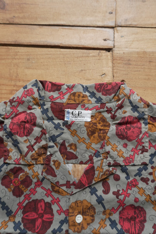 C.P. Company Shirt Vintage Floral Print Short Sleeve Flower Men's Small