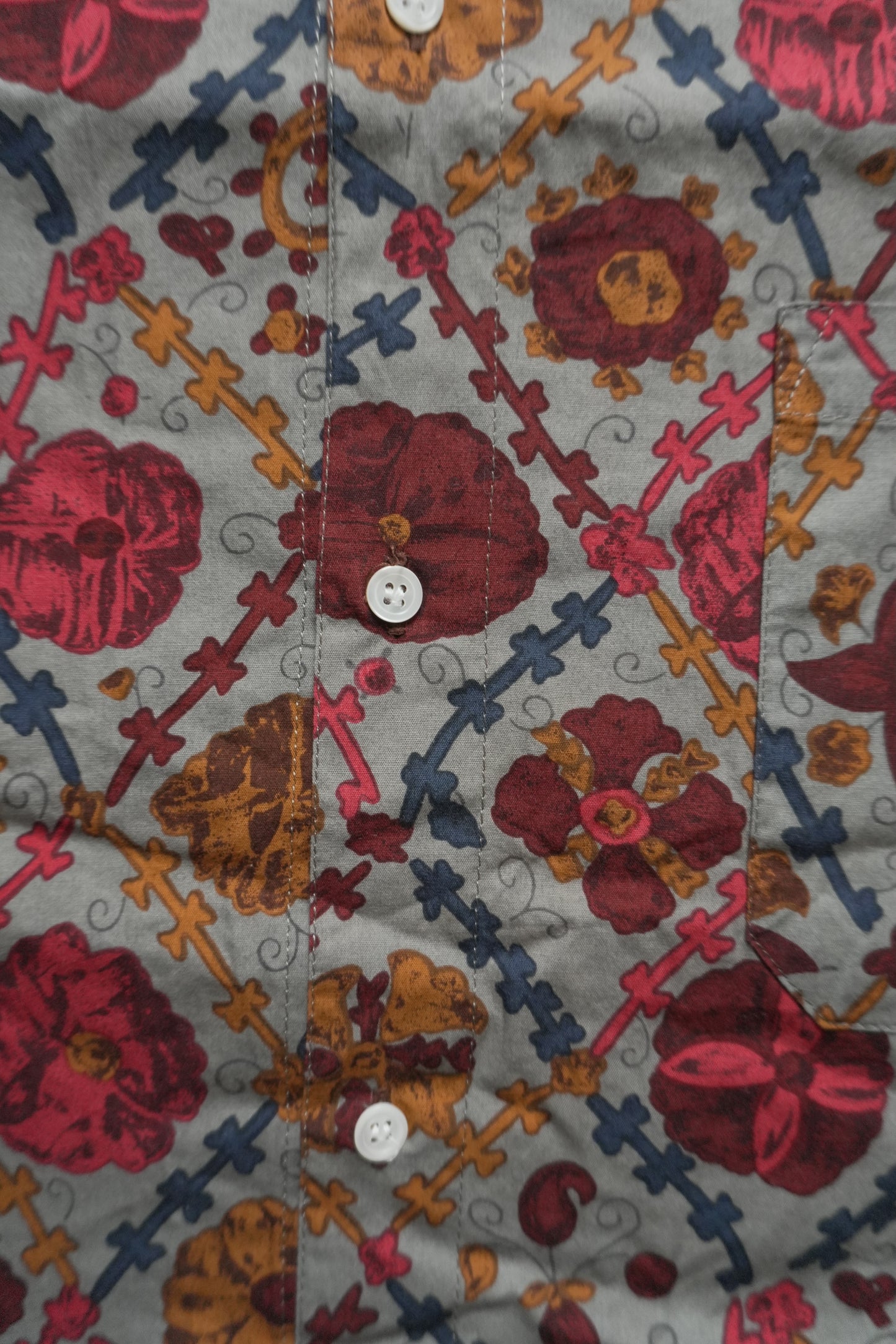 C.P. Company Shirt Vintage Floral Print Short Sleeve Flower Men's Small