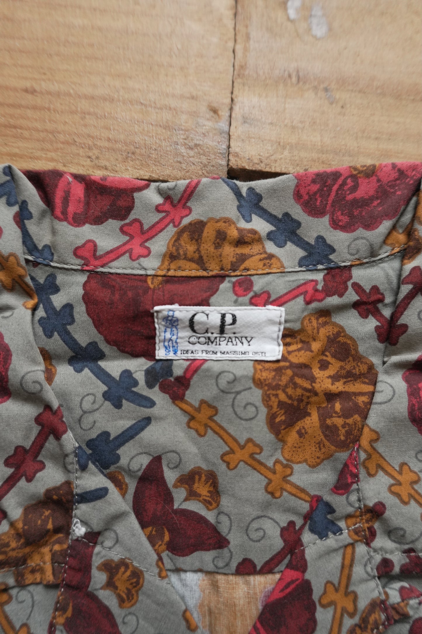 C.P. Company Shirt Vintage Floral Print Short Sleeve Flower Men's Small