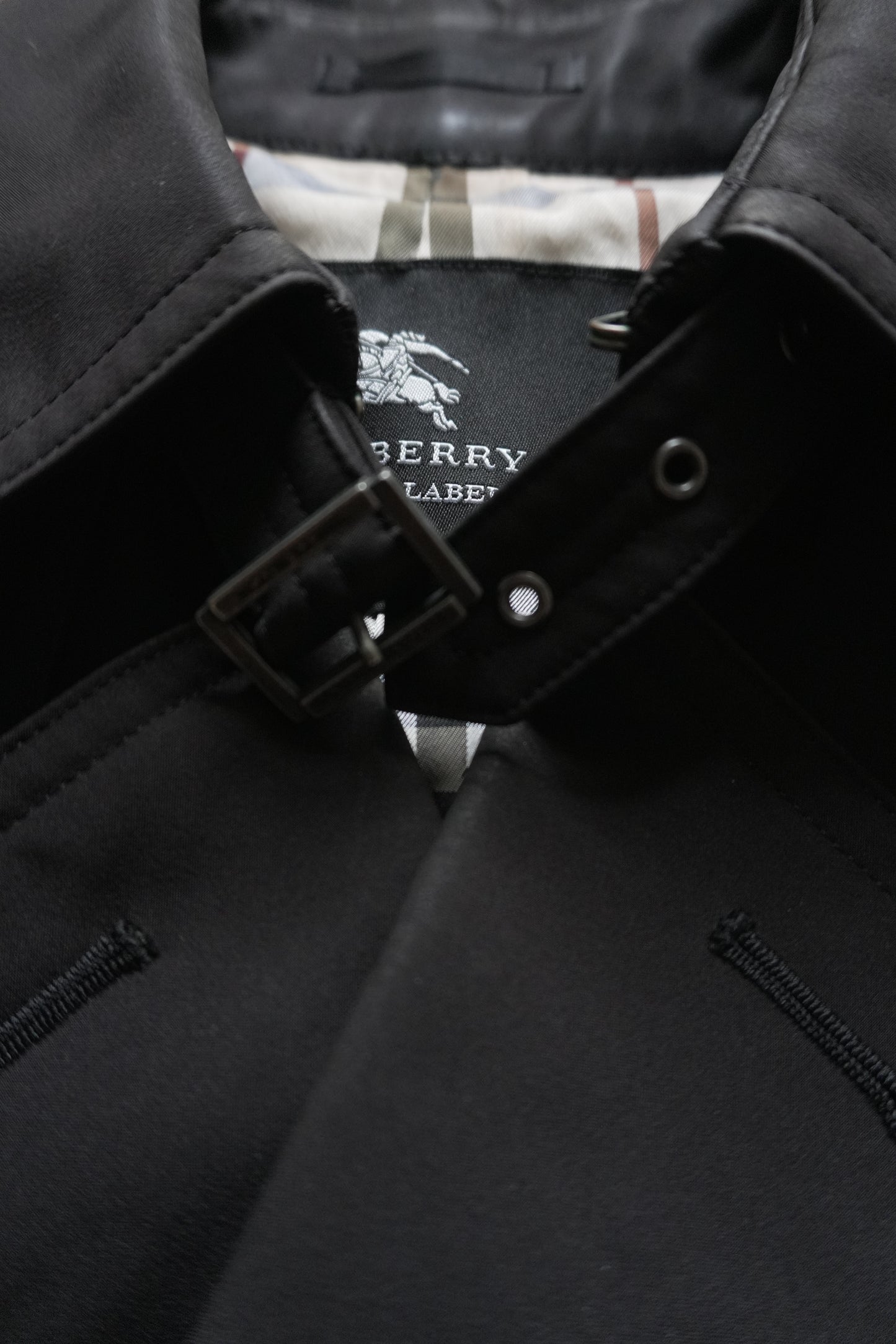 Burberry Black Trench Coat Vintage Black Label Rare Men's Small
