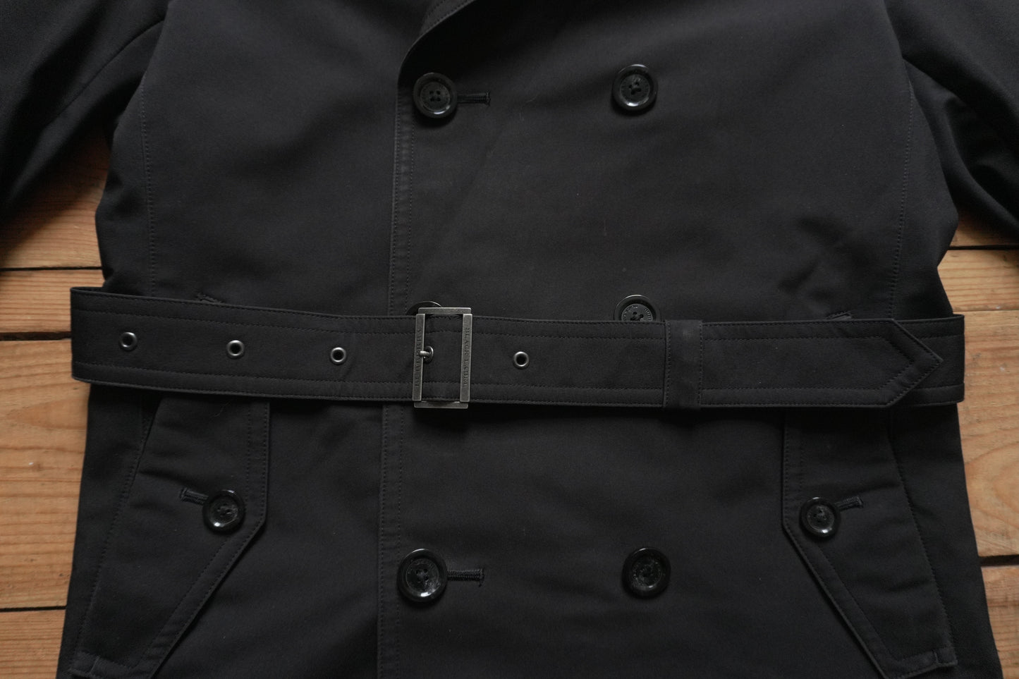 Burberry Black Trench Coat Vintage Black Label Rare Men's Small