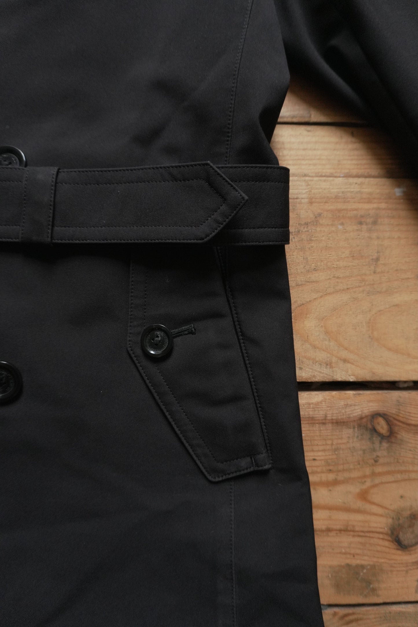 Burberry Black Trench Coat Vintage Black Label Rare Men's Small